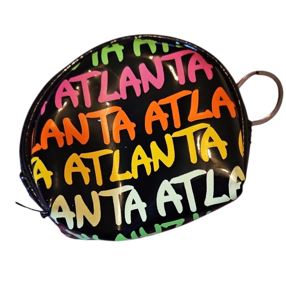 Robin Ruth Black And Rainbow Colorful Atlanta Keychain Pouch - Picture 2 of 3